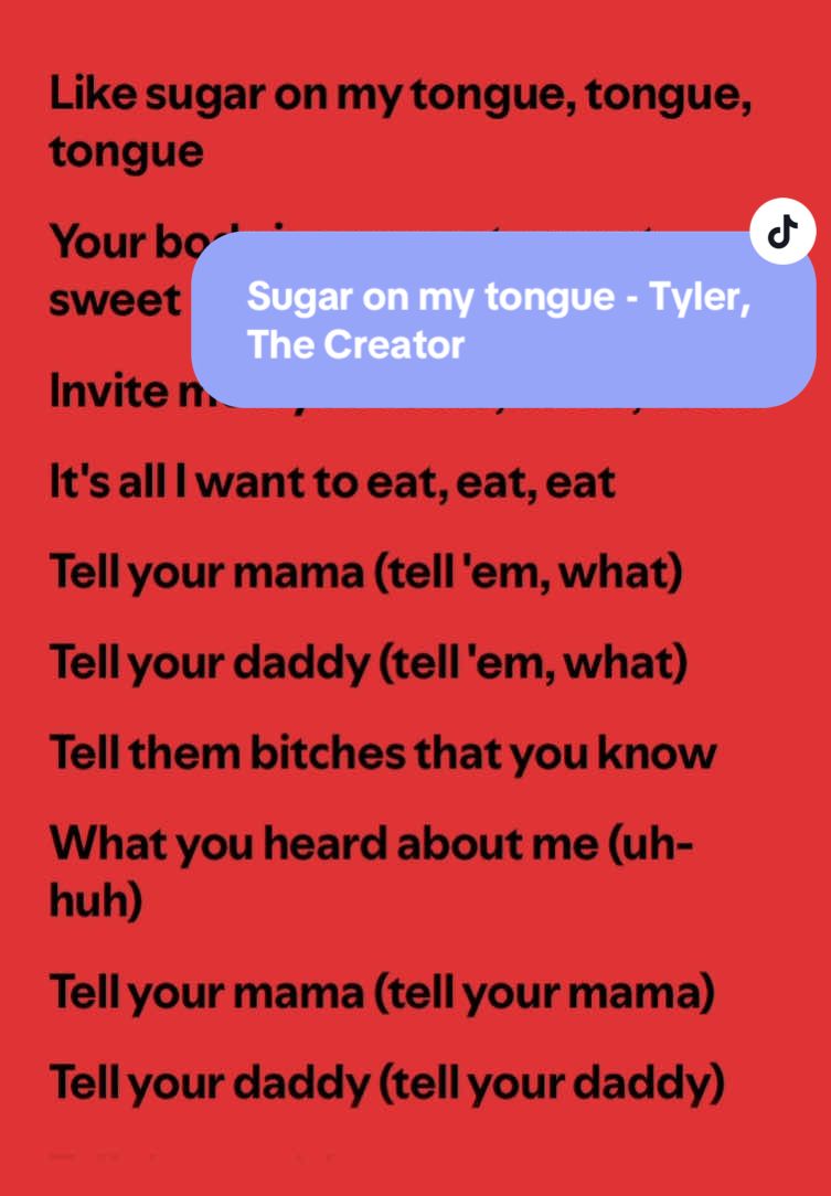 Sugar on my tongue - Tyler, The Creator • • • #lyricsvideo #fyp #tylerthecreator #lyric 