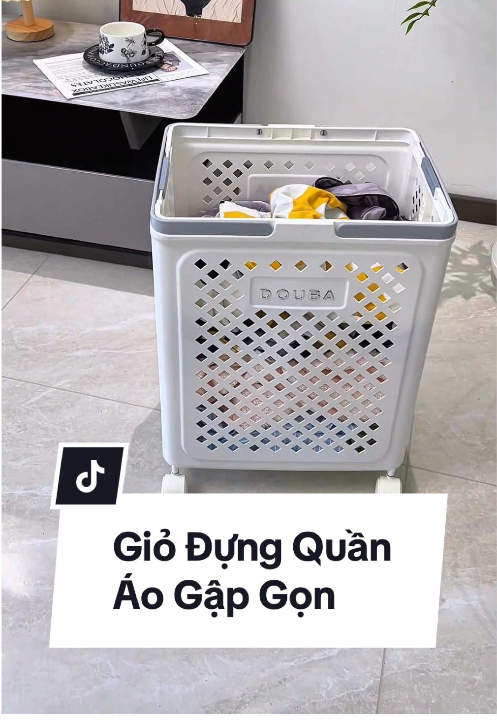 Giỏ đựng quần áo gập gọn #housecare #sanphamxuhuong #xuhuongtiktok #giodungdogapgon #giodungquanaogapgon 