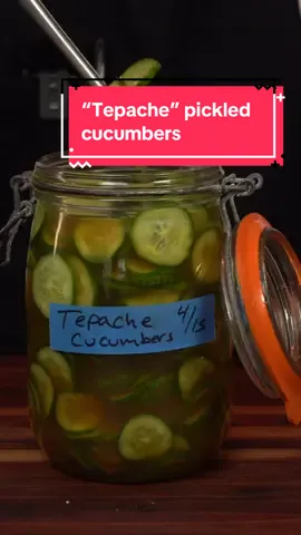 “Tepache” pickled cucumbers. Did this recipe for a dinner back in March and they were a hit. So easy to make! Recipe below 👇🏽  “TEPACHE” PICKLED CUCUMBER YIELD: 1 QT 750g Persian cucumber, sliced thin on a mandolin 355g pineapple juice 250g white vinegar 95g piloncillo 20g Mexican cinnamon 10g sea salt (I used sal de Colima) 1g black peppercorns, whole 1g star anise 1g chile de arbol 1g bay leaves, dry  .5g coriander seeds, whole Sprinkle the salt over the cucumbers and allow to sit at room temp while you prepare the pickling liquid. Place the rest of the ingredients in an appropriately sized pot and bring to a boil and stir to incorporate the piloncillo. It needs to be dissolved. Remove from heat and steep until cooled. Strain and discard solids. Place cucumbers in an appropriately sized glass jar, pour picking liquid over the to cover. Store in the refrigerator overnight to pickle. Enjoy. #comidamexicana 
