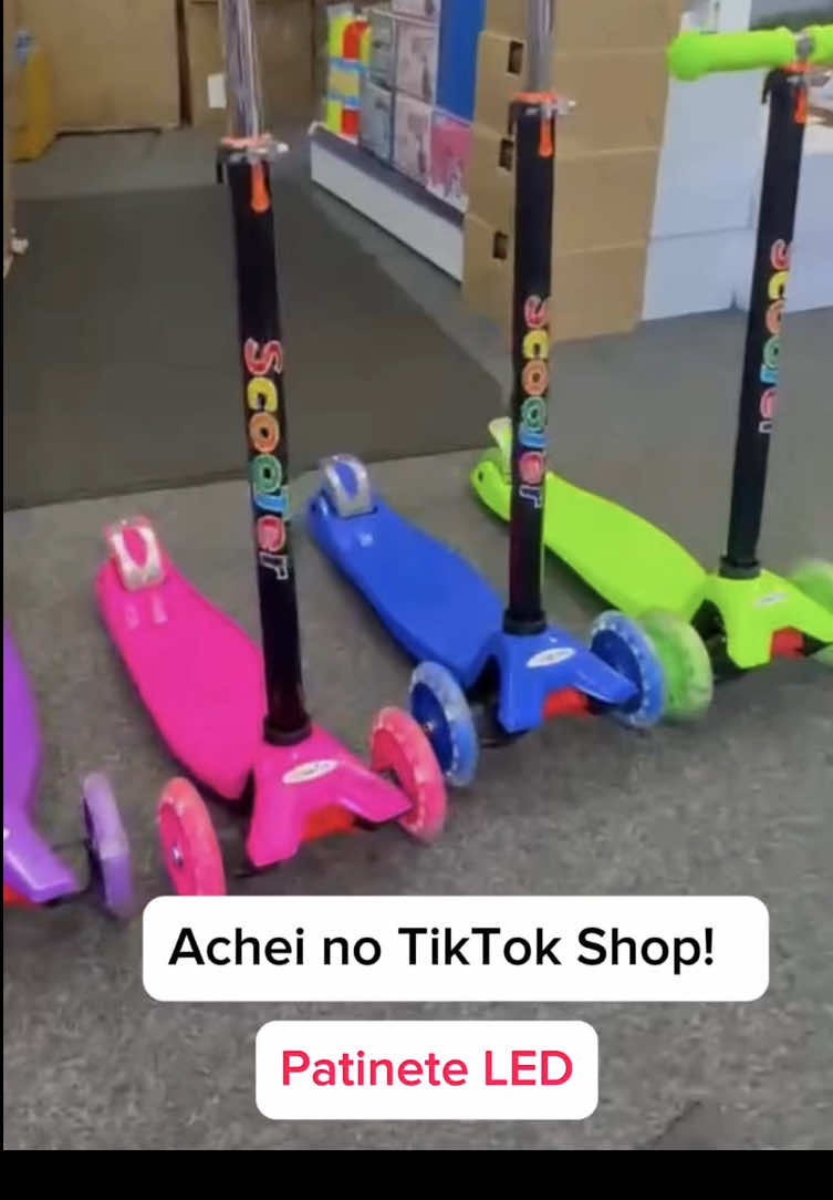 🌟🛴 Patinete Infantil de LED com 3 Rodas – Brinquedo Seguro, Divertido e Cheio de Estilo para Equilíbrio e Liberdade das Crianças 💖 #patinete #infantil #tiktokshop #brinquedos #crianças