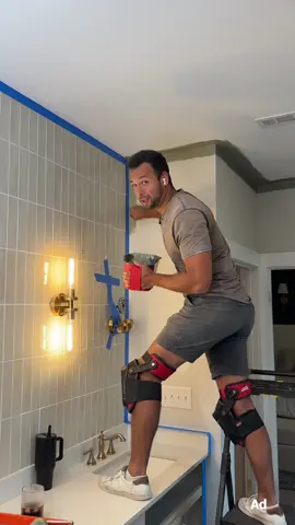 #ad Fin! (that’s fancy for finally finished!) This bathroom remodel has been more than a labor of love, but I know Sydney is going to love it and that’s all that really matters (see me being a romantic and winning major husband points). The finishing touches were laying the LVP flooring and installing the @Leviton GFCI Outlet with Guide Light. Our lights and fan are now 100% controlled with the My Leviton app so it not only gives me an excuse to keep my phone charged, it also elevates our home experience based on our personalized needs.     Shop @Leviton smart home products on Amazon or by clicking the link in my stories.     #TheFutureIsOn 