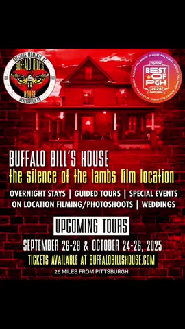 LAST GUIDED TOURS OF 2025 AT THE #SILENCEOFTHELAMBS #FILM LOCATION! 🎟 LINK IN BIO #BUFFALOBILLSHOUSE #PERRYOPOLIS #PITTSBURGH 