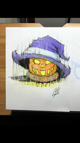 Sketch, ink and color #halloween #fyp 