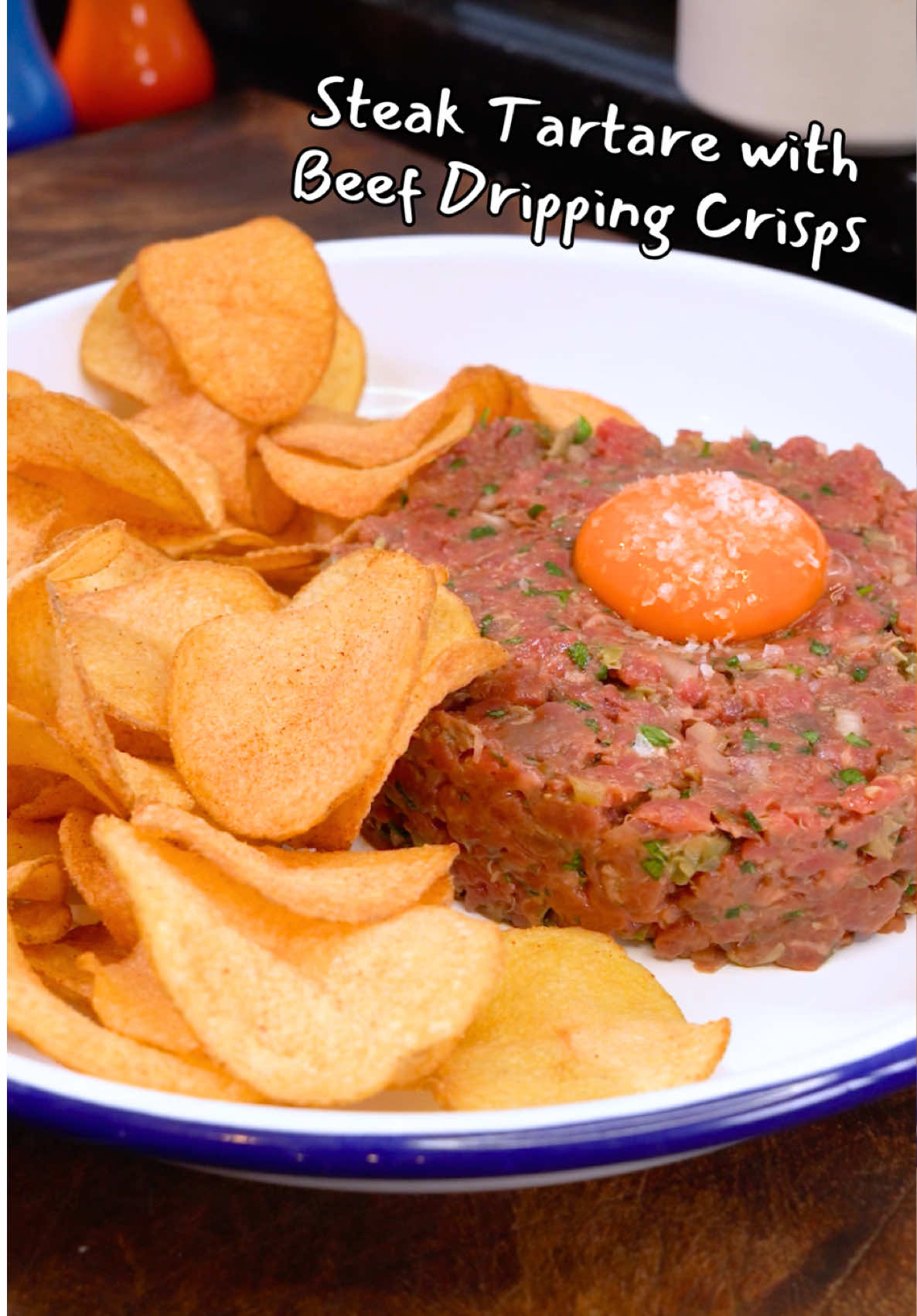 Steak Tartare with Beef Dripping Crisps Silky, seasoned beef fillet with a rich egg yolk running through it, lifted by the freshness of the herbs, pickles, and a hint of heat at the back. Paired with beef dripping crisps, it’s indulgent, balanced and seriously delicious. The full recipe’s now live on my website – Link’s in my bio! Use code TRY99 and get your first month for just 99p, and you’ll get access to this recipe and loads more every week. #food #Recipe #steak #tartare #steaktartare 