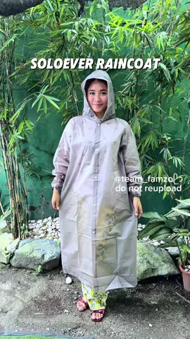 Eva Raincoat full Body Soloever  ✅Rainproof, Waterproof and Lightweight ✅Fully Sealed Design and Widened Brim ✅Portable and Foldable fits on small bags ✅Minimalist style that suits different Heights and Body Shapes ✅Eco-friendly fabric, cost-effective and Environment Friendly ✅Premium Thickened and enhance Durability #soloever #soloeverraincoat #raincoat #fullbodyraincoat #evaraincoat @SOLOEVER.PH 