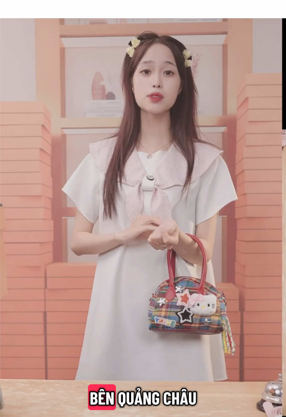 Túi xách nữ Aolang kẻ sọc tinh tế gấu nâu nhỏ dễ thương thời trang giá trị cao đi lại thay đổi túi đeo chéo! #tuixachnuquangchau #hoagaotrang #sichovn #sichotui 