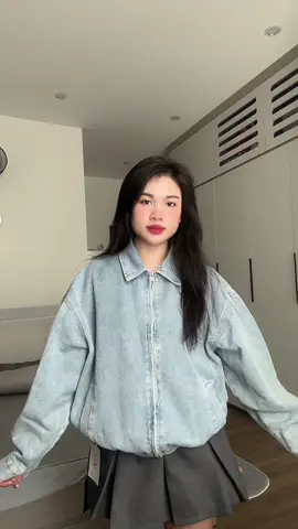 Áo khoác denim fom thụng cá tính #trending #xuhuong #aokhoacbo #aokhoac 