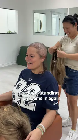 Our long time client has a love affair with blondes and I'm not complaining! We've seen all versions of the SLC wigs on her, but the 3.0 Rowan is MVP of them all 🙌🏼   #silkorlace #hdlacewigs #trichotillomania 