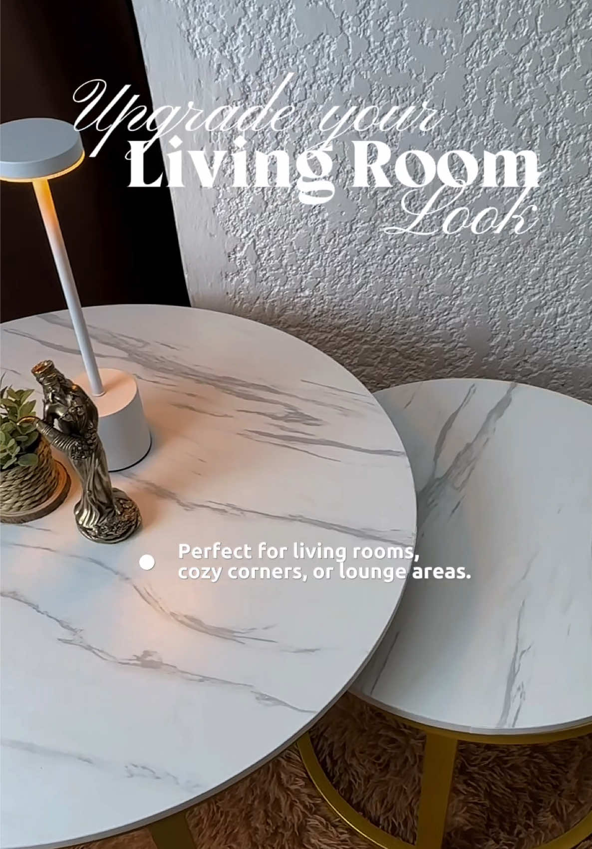 Center Table / Coffee Table ✨ Perfect combo for modern living room setup 🏡 2-in-1 round marble design with gold steel frame! CenterTable #CoffeeTable #LivingRoomDecor #HomeEssentials #FurniturePH #CondoMustHave #TikTokFinds #fyp #styledbykristine #CapCut 