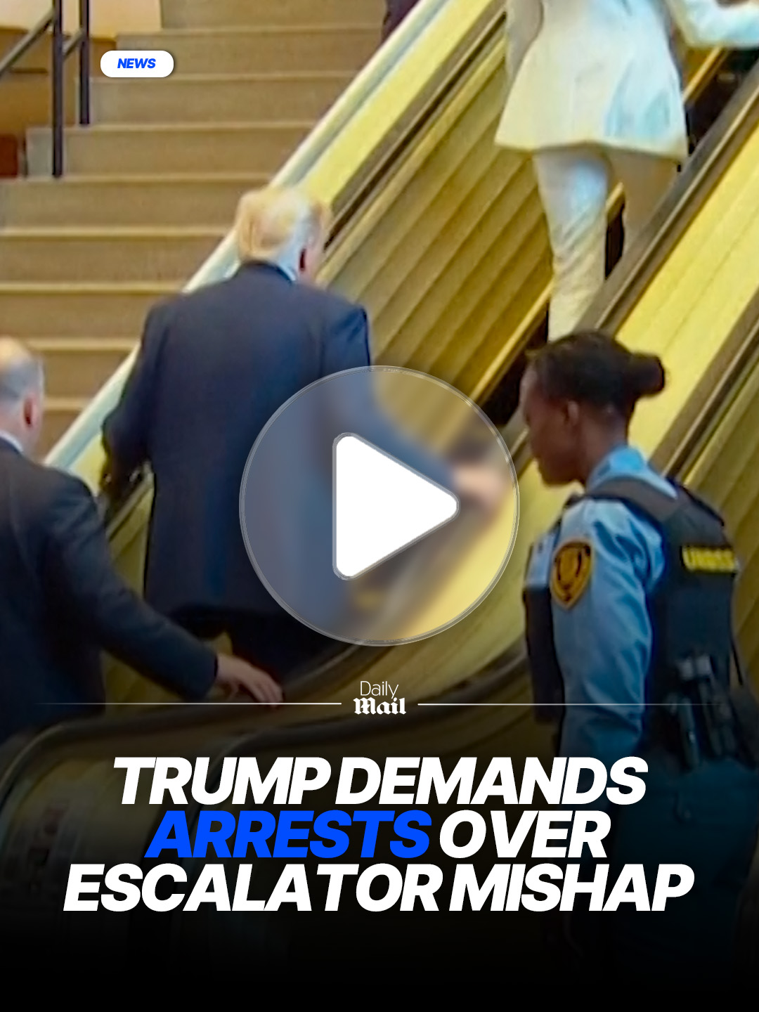 Donald Trump is demanding an investigation and arrests after claiming a broken escalator could have left him and First Lady Melania Trump gravely injured at the United Nations' General Assembly.  He also claimed that he was the victim of 'triple sabotage' during his Tuesday trip to the UN, pointing to the escalator incident, a broken teleprompter and how those in the assembly hall, including First Lady Melania, could barely hear him.    Trump wrote on Truth Social: 'A REAL DISGRACE took place at the United Nations yesterday - Not one, not two, but three very sinister events!' Read more at Daily Mail. #news #trump #politics