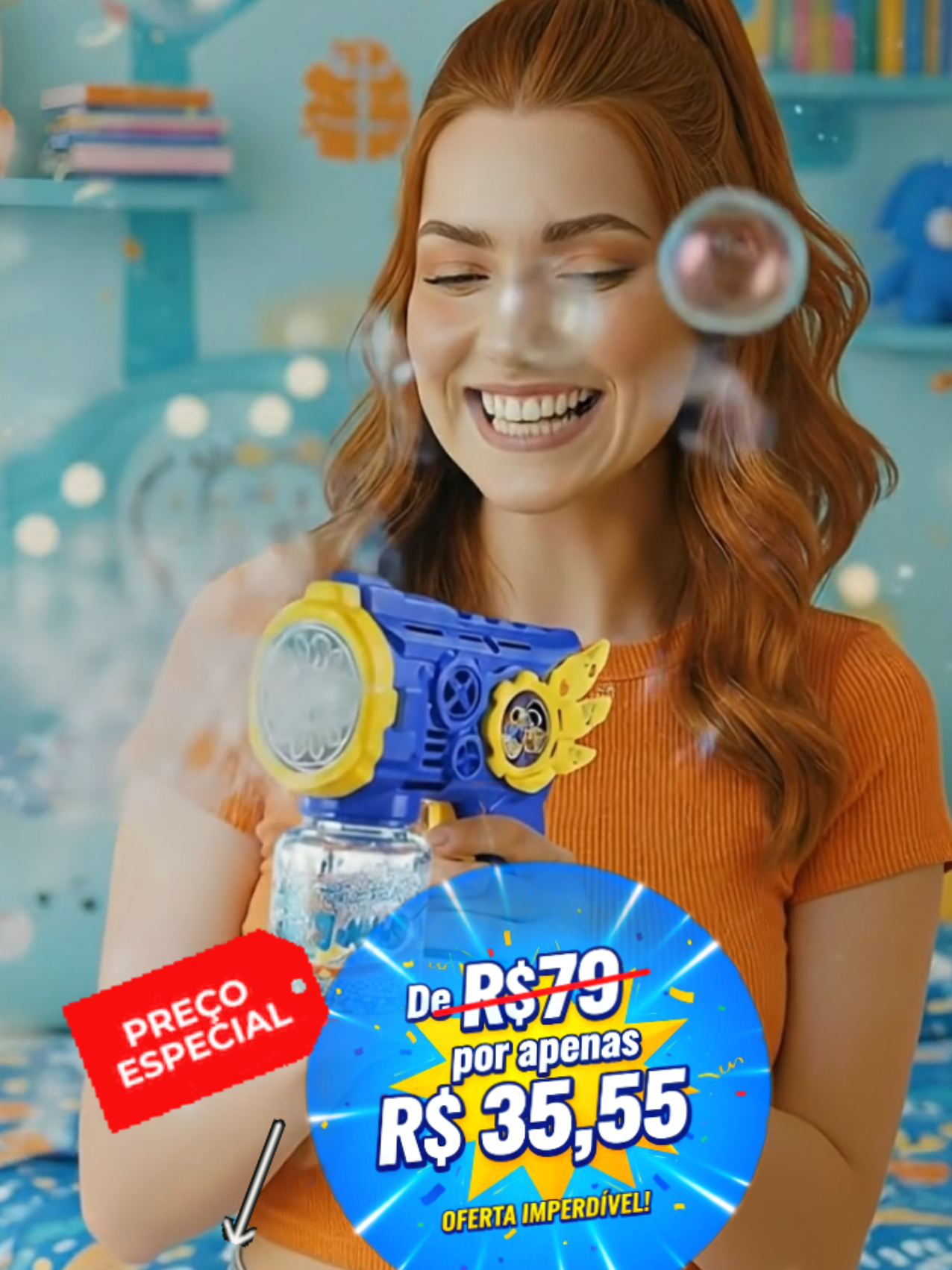 Brinquedo Lança Bolhas de sabão, Formato Pistola Azul e vermelho Garanta a Sua! #TikTokShopBrasil #brinquedos 