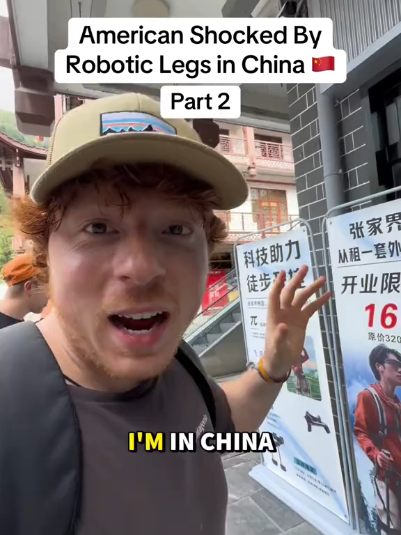 China has so much advanced tech. These robotic legs are rented out to people in the national park to help with hiking. For rent it is $22 but to buy them for personal use is $950. These robotic legs are so crazy, you can control how much power and sometimes it doesn’t even feel like you are walking #fyp #tellme #traveltiktok #china #chongqing#joerogan #joeroganpodcast #danakroyd #fyp #viralvideo #socialmedia #fyppppppppppppppppppppppp #live #breakingnews #donaldtrump #jet2holidays #nasa #miamidade #florida #chinatiktok #artemis