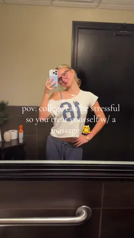 the best place to go after a stressful week 🤍 @Massage Heights Central Iowa #massageday #SelfCare #collegestress #college #viral 