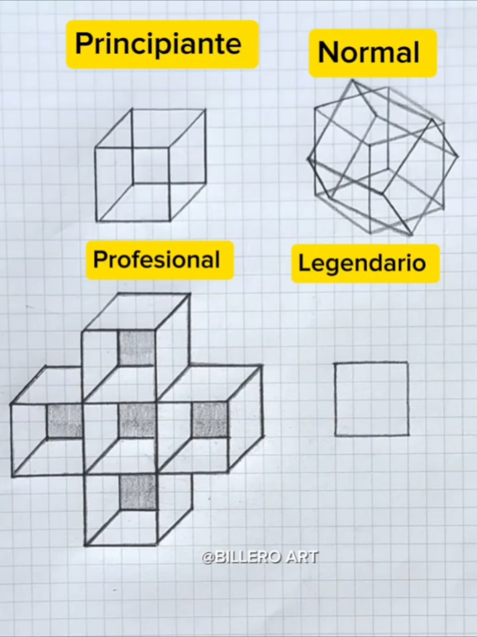 4 niveles de dibujos #dibujo #drawings #3d #C #bookmarks 