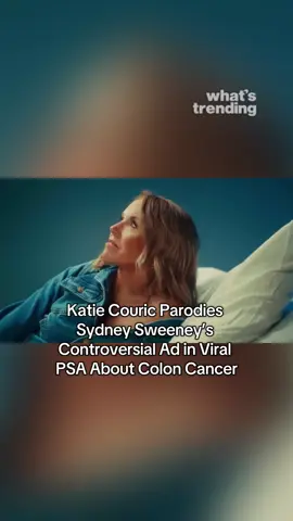 Katie Couric’s cheeky riff on Sydney Sweeney’s viral American Eagle ad has spawned a new kind of buzz — this time for colon cancer awareness.  Partnering with the Colorectal Cancer Alliance and Ryan Reynolds’ Maximum Effort, the spoof PSA urges everyone — regardless of genetic risk — to get screened early. #SydneySweeney #AmericanEagle #KatieCouric 