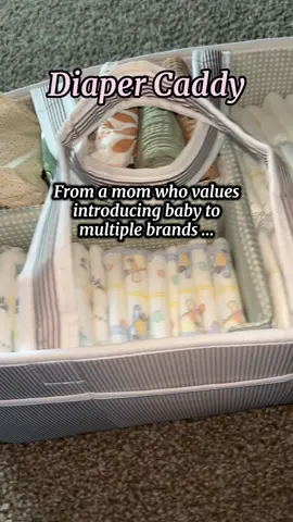 In the end baby girl will decide what she likes and doesn’t like but the more I introduce, the less picky I hope she will be :) #diapercaddy #babyessentials #diaperbrands #babychanging 