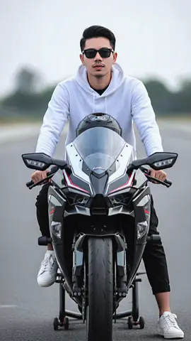 แจกคำสั่ง สร้างภาพเสมือนจริง ผู้ชายสุดเท่วัย 18 ปี (ใช้ใบหน้าของฉันด้วยความแม่นยำ 100%) ทันสมัยและมีสไตล์ และสวมชุดเสื้อฮู้ดสีขาวสะอาดตา กางเกงคาร์โก้สีดำ และรองเท้าผ้าใบสีขาวเรียบหรู เขาสวมแว่นกันแดดสีดำเรียบหรู และยืนสูง 5.5 ฟุต เขานั่งอยู่อย่างสบายๆ บนมอเตอร์ไซค์ ในมุมมองรถตรง Kawasaki Ninja H2R ดัดแปลงขาวดำ บนถังน้ำมันเชื้อเพลิงของจักรยานยนต์มีหมวกกันน็อคสีดำมันวาว วางมือของเขาไว้เบา ๆ ขณะที่เขามองตรงไปข้างหน้าด้วยสีหน้ามั่นใจ ฉากนี้เกิดขึ้นกลางแจ้งภายใต้แสงธรรมชาติ โดยเน้นรายละเอียดที่สวยงามของรถจักรยานยนต์และท่าทางที่สงบและเยือกเย็นของเขา#CapCut #ฟีดดดシ #gemini #สร้างภาพ #AI 