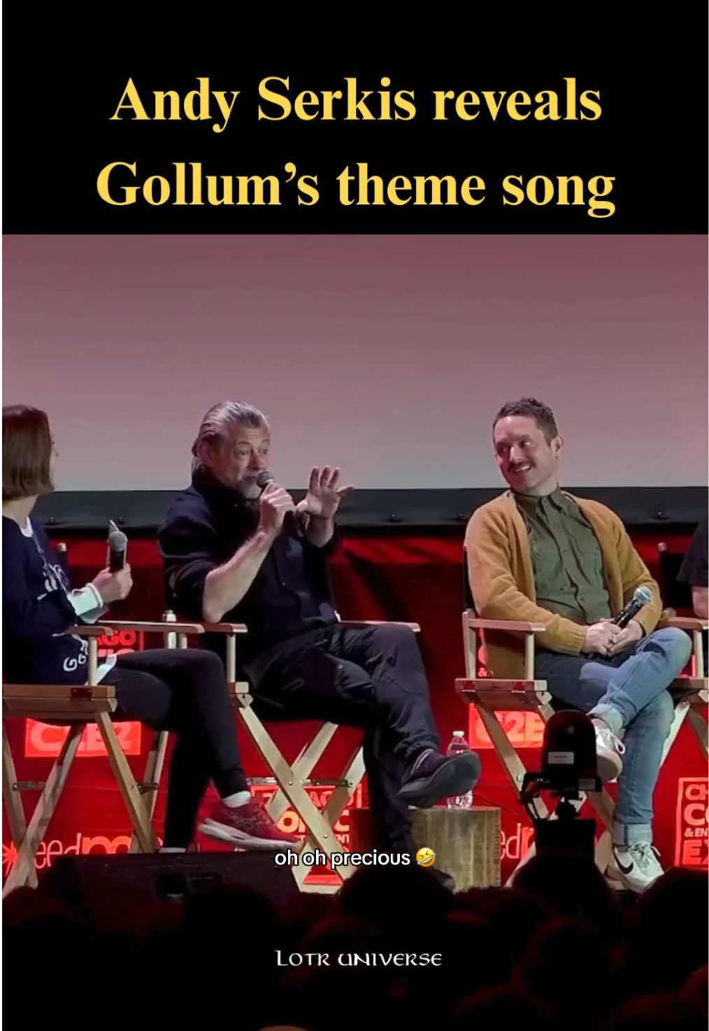 Andy Serkis reveals Gollum’s theme song 🤣 If your LOTR character had a theme song, what would it be? (Andy Serkis’s answer) #lotr #lordoftherings #gollum #lotrtok #andyserkis 