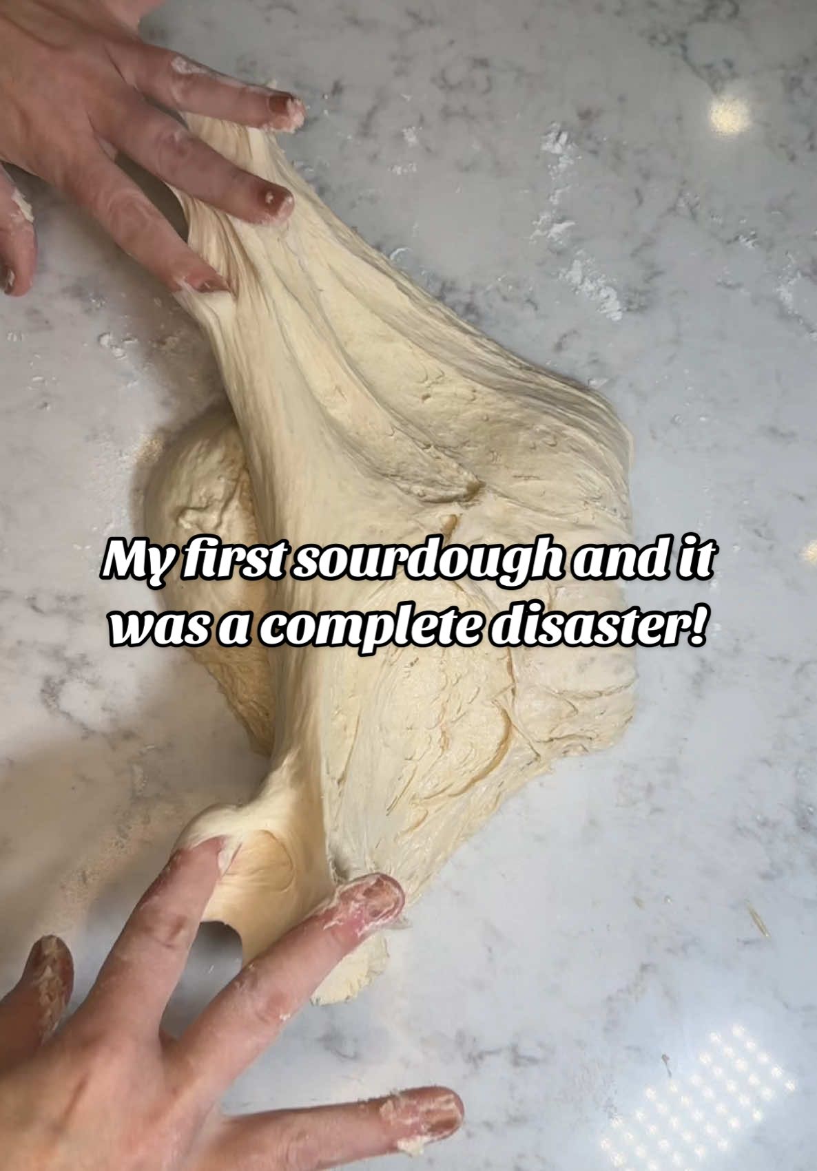 I found this in my drafts, it’s my first attempt at making sourdough 😱😱. Complete DISASTER!! But hilarious! #firstsourdoughloaf #firstsourdoughbread #sourdoughtok #sourdoughbaker 