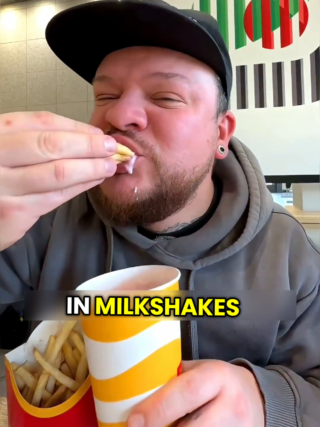 Eating Fries dipped in Milkshake 😂 #FastFood #viral  #fries🍟 #milkshake 