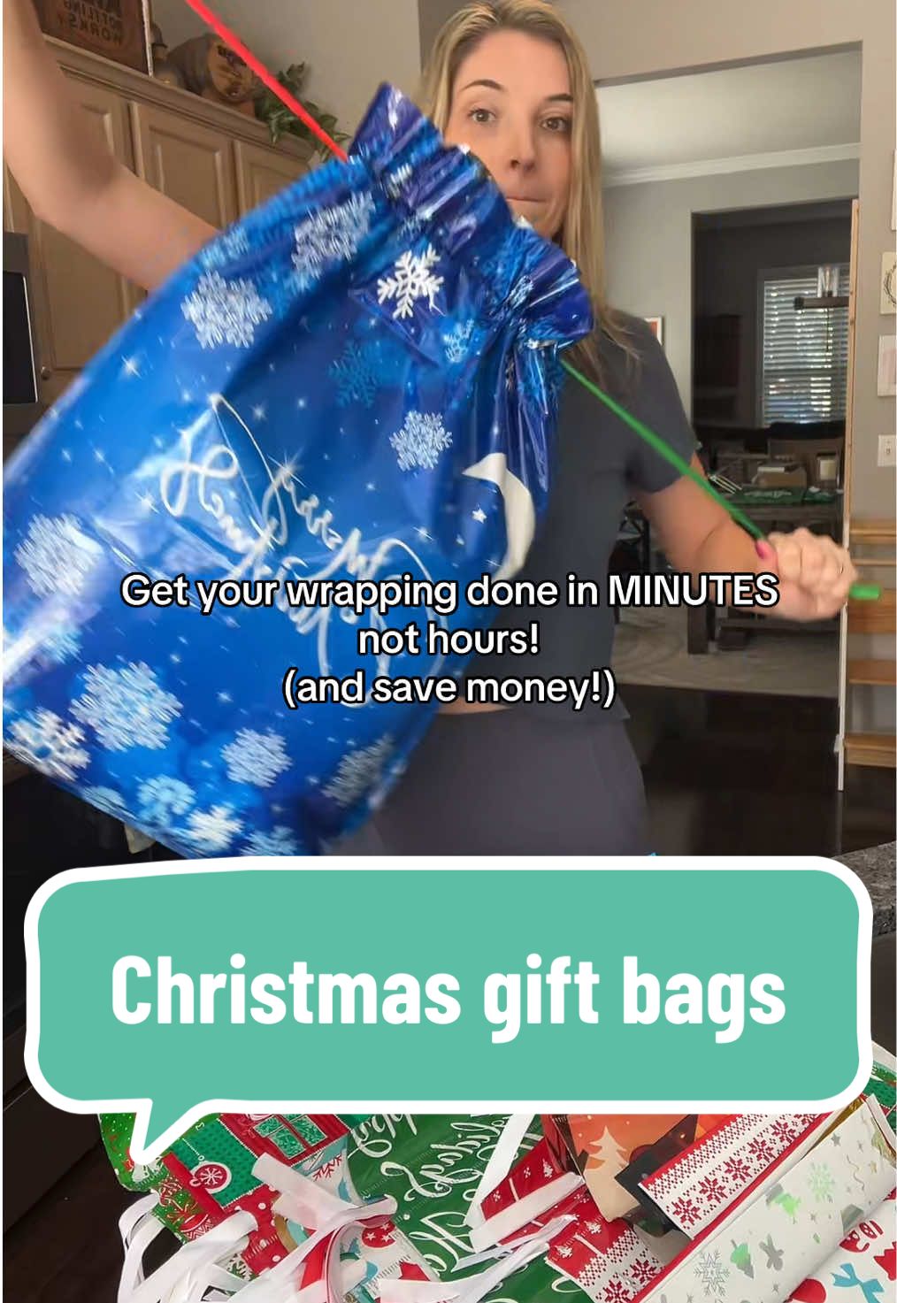 The real Christmas miracle is the fact that I’m gonna get my wrapping done in only a few minutes this year thanks to these bags! #christmas #giftbags 