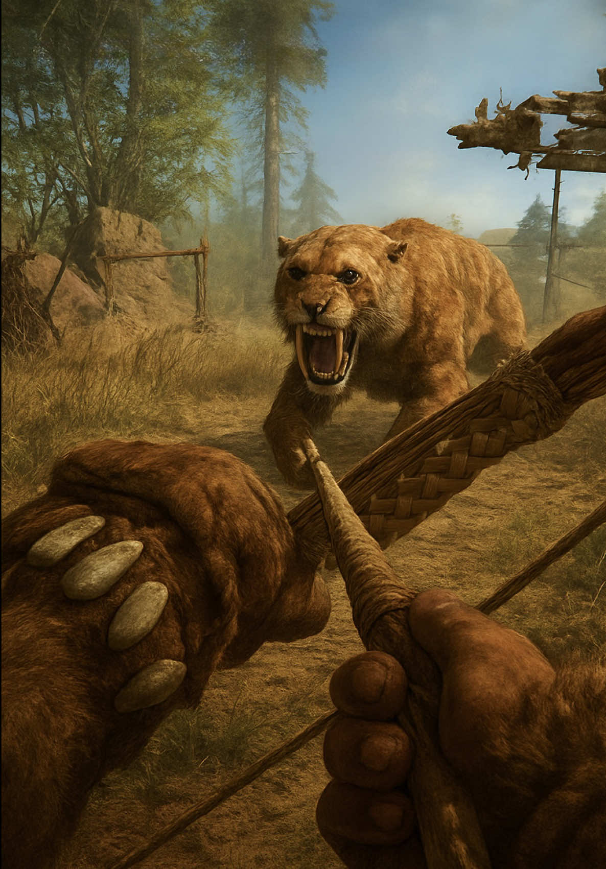 POV: You Bring a Sabertooth to a Village Raid 🐯🔥 #farcryprimal #ubisoft #gaming #fyp #viral 