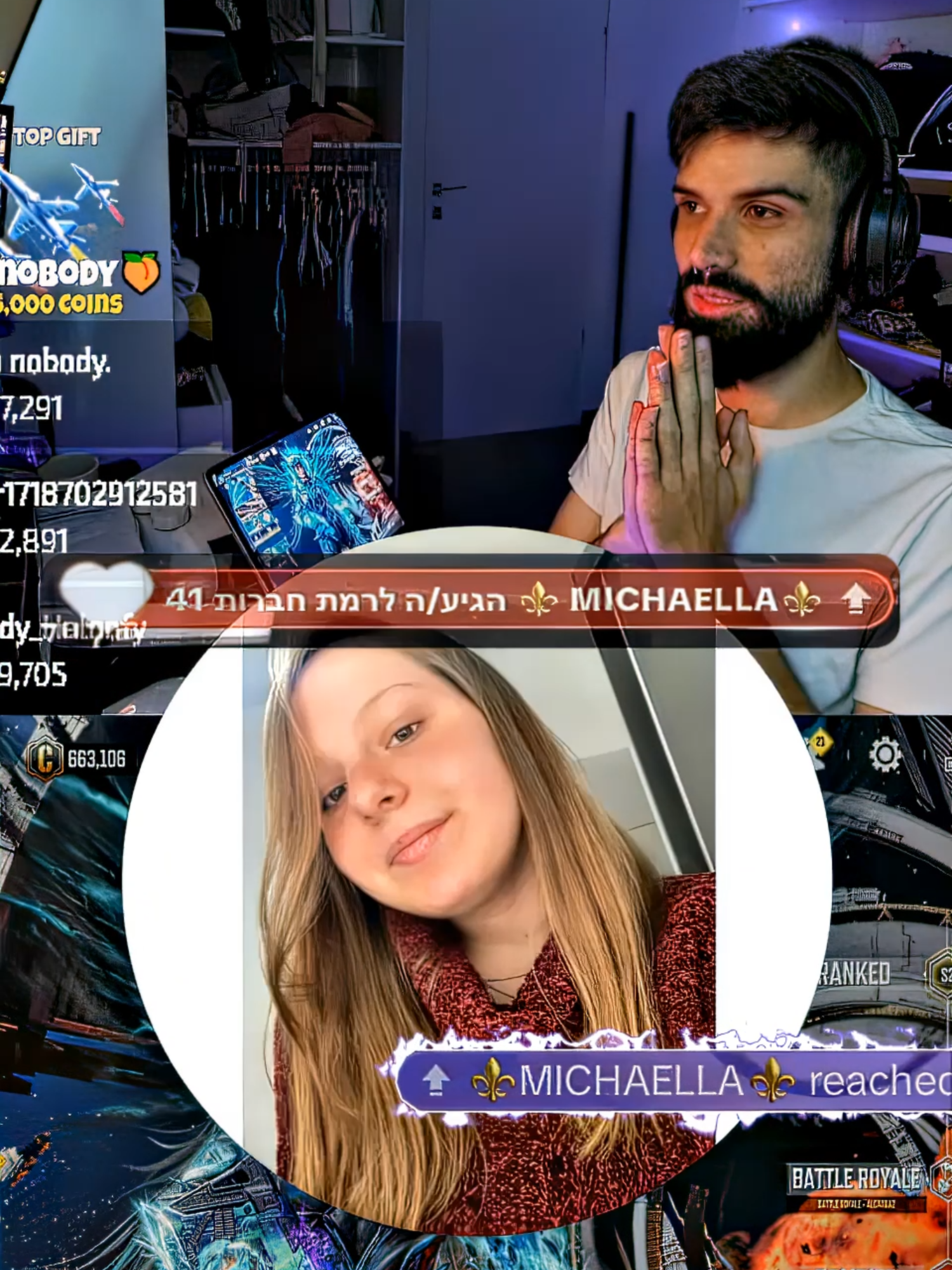 אני אשתדל לצמצם במילים כי יש לי כל כך הרבה לומר אבל אני אסכם בזה שאני מעריך אותך ברמות שאין לתאר, הנתינה שלך והרצון תמיד שיהיה טוב בלייב שלי, תמיד מחפשת איך לעזור ולתרום בכל כך הרבה נושאים ללא תמורה חזרה וללא אינטרסים, רק מכוונות טהורות בלבד... מיקיילוש אני מעריך אותך עד אין סוף והכי שמח וגאה בעולם שאת חלק מהקהילה והמשפחה שלי, תודה לך על הכל 🥹❤️ | @__.michaella.__ | Edit By: @delox_d | #yacht #rosanebula #silversportscar #futurecity #gamer2025 #leonthekitten #privatejet #sportscar