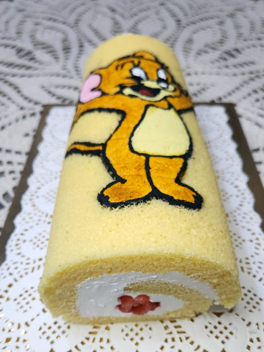 طريقة عمل كيك سويس رول طبعا طريقة الرسم موجودة بالتفصيل بفيديو مثبت بهذا الحساب #cake #الشعب_الصيني_ماله_حل😂😂 