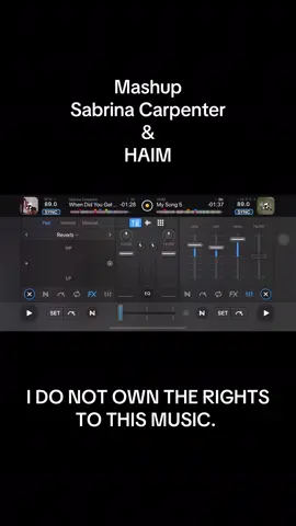 This one is kind of groovy. #nocopyrightinfringementintended #sabrinacarpenter #HAIM #Djayapp #mashup  I DO NOT OWN THE RIGHTS TO THIS MUSIC.