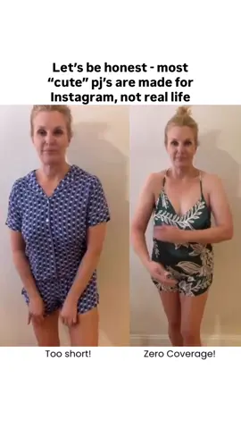 Busty women know most cute pjs don’t work on real curves in real life. #busty #bigchestproblems #curvyfashion #pajamas #loungewear 