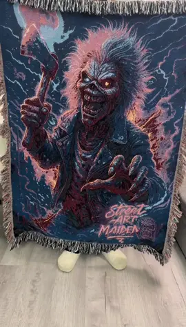 I hope the maiden fans love it 🥹 #ironmaiden #uptheirons #blanket 