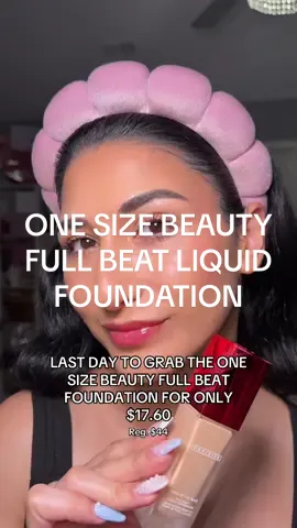 RUNNN BESTIES! @ONE SIZE BEAUTY turn up the base full beat liquid foundation gives you full coverage, soft matte finish and ALL DAY WEAR plus it’s waterproof!! #onesizebeauty #tiktokshopcreatorpicks #tiktokshoprestock #viralontiktokshop #fullbeatfoundation 