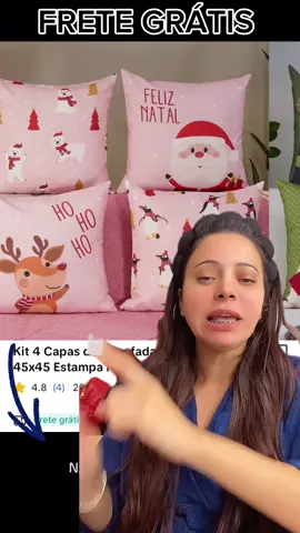 Kit com 4 almofadas estampadas frente e verso #natal #festadefimdeano 