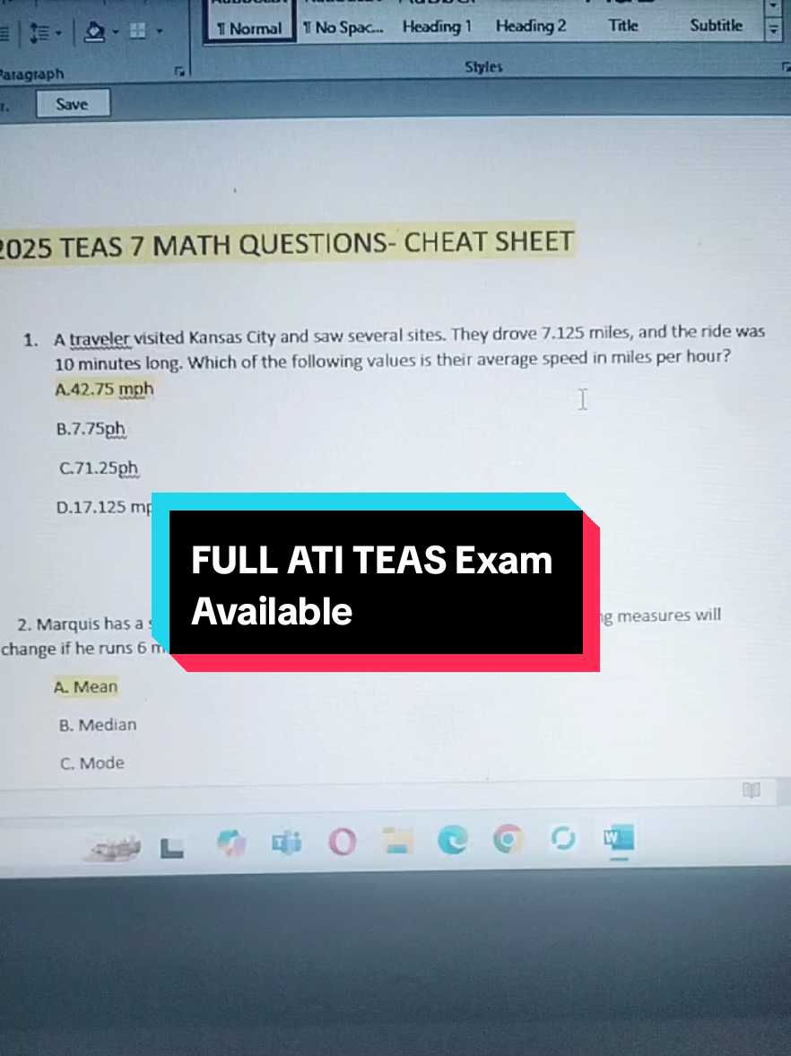 TEAS 2025 Math Qs & Answers 🔥 Get the exact TEAS Questions & Answers for ALL 4 sections! 💯 Plus, we can handle your proctored exam for you. Let’s ace this together! 🚀 #TEAS2025 #MathPrep #NursingExams #ProctoredHelp #teasexam 