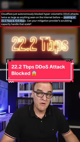 22.2 Tbps DDoS Attack Blocked 😱 #cloudflare #ddos #udp 