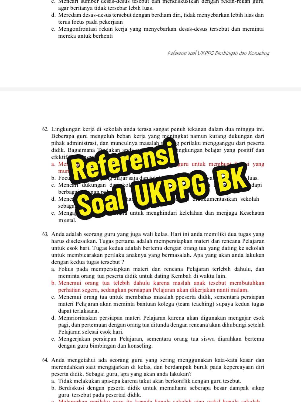 Referensi soal UKPPG BK  #ppggurutertentu #ukppg #soalukpppg #ppgbk #soalppg 