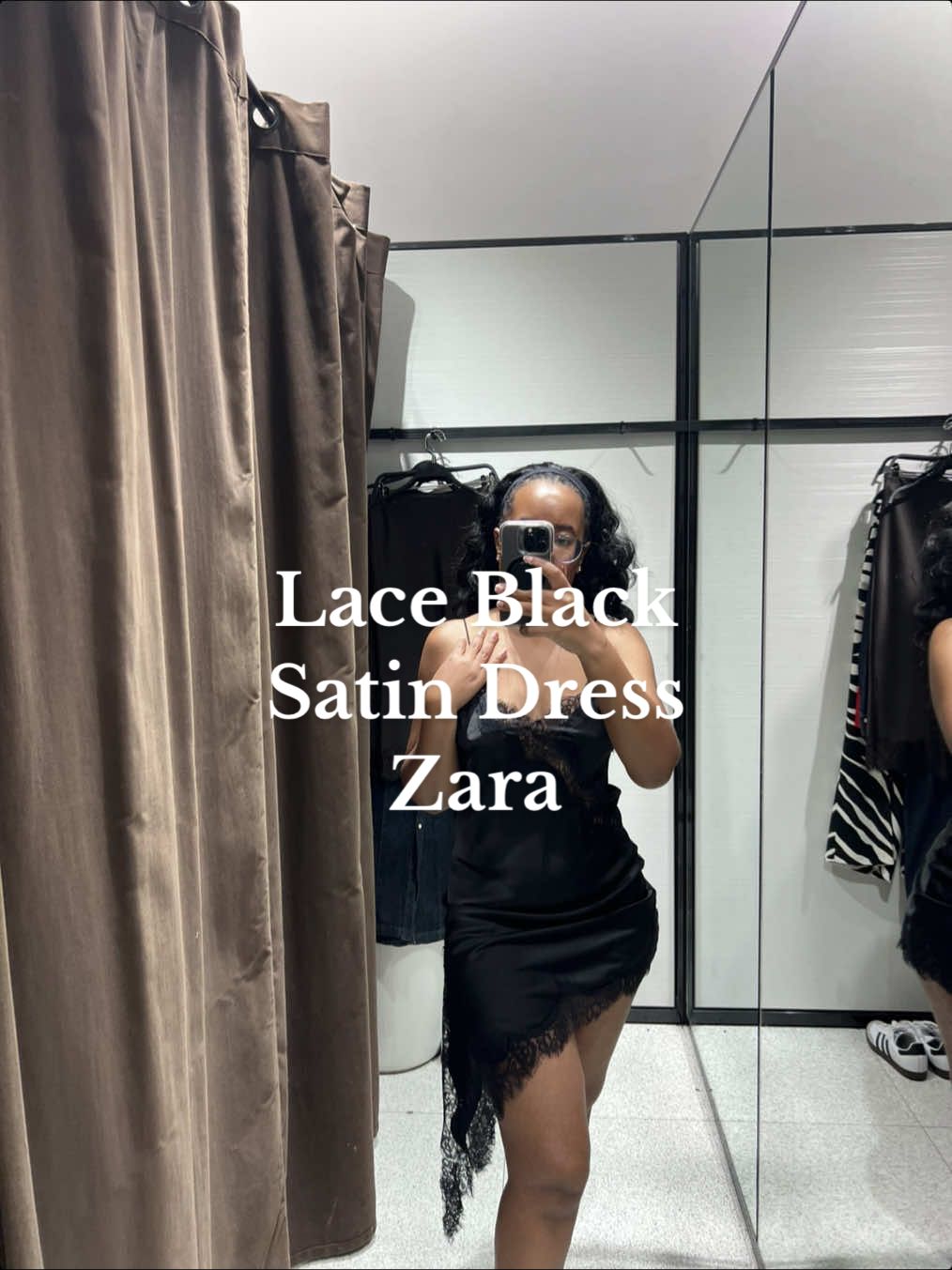 Black Lace Dress | @ZARA  Linked in LTK🖤 #zarafinds #satindress #zara #blacksatindress 