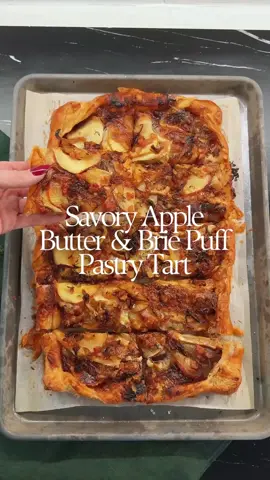 This caramelized onion, apple butter, and brie puff pastry tart with pancetta is the fall appetizer you’ll want to make on repeat. It looks elegant but is surprisingly simple, made with store-bought puff pastry and just a handful of ingredients. The sweet apple butter, creamy brie, crispy pancetta, and caramelized onions create the perfect mix of flavors for Thanksgiving, Friendsgiving, or any fall gathering.  Find the full recipe for free on my website through the link in my bio! #fallappetizerideas #easythanksgivingrecipes #briepuffpastry #holidayentertaining2025 #autumnflavorrecipes