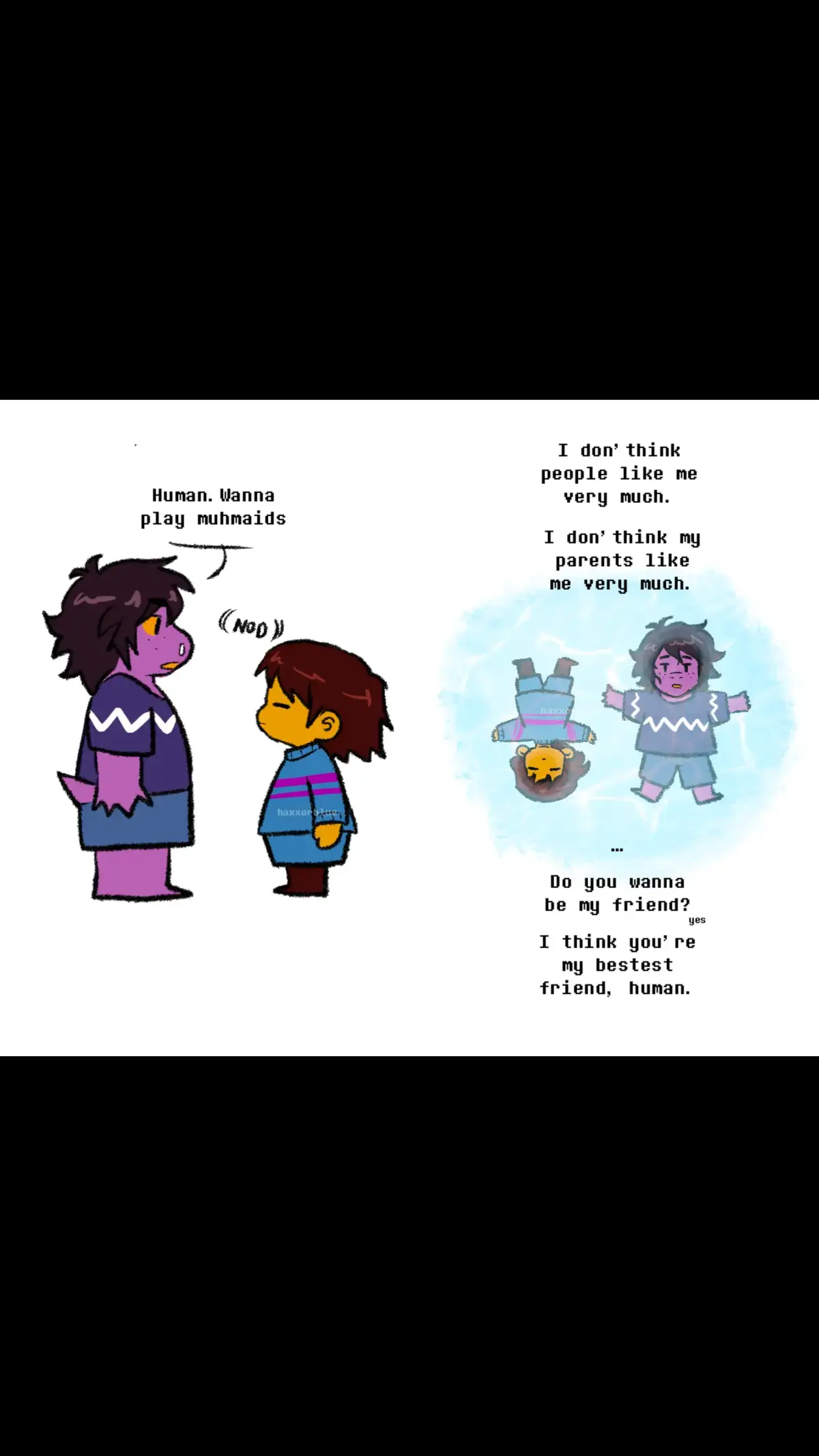she seems like the type of kid to infodump without being asked #deltarune #undertale #undertalefanart #susiedeltarune #friskundertale 