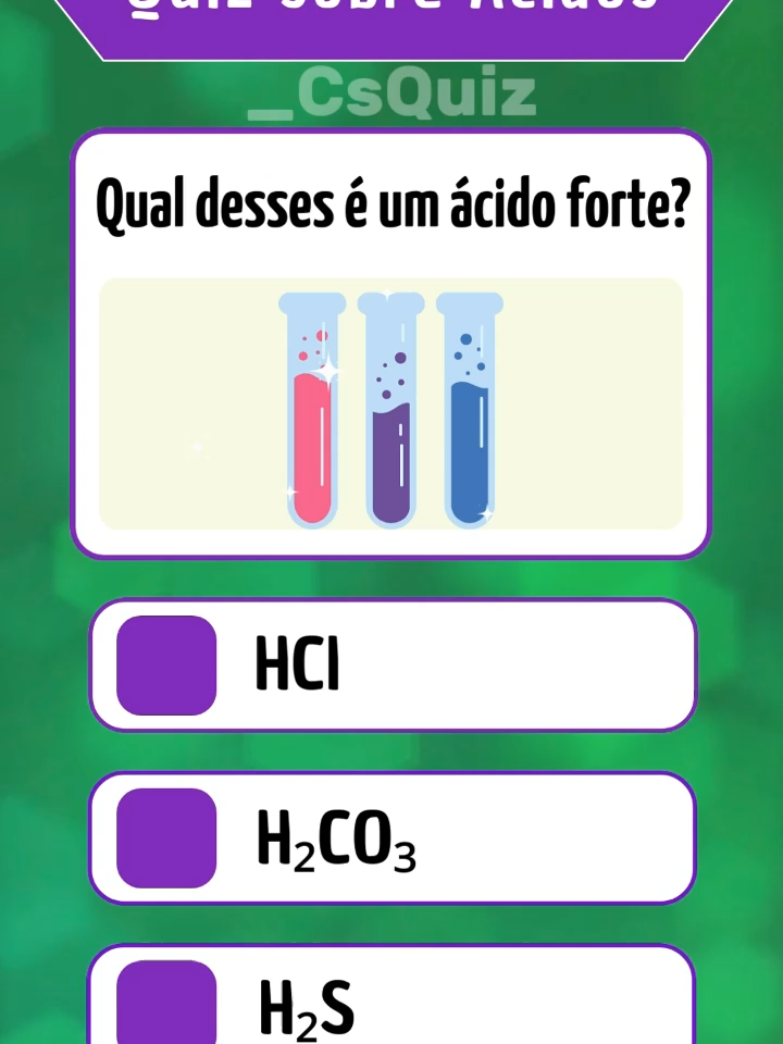 Quiz sobre Ácidos. Você sabe tudo sobre ácidos? Venha decobrir! #fyp #fyy #enem2025 #medicina #enem #gemini #study