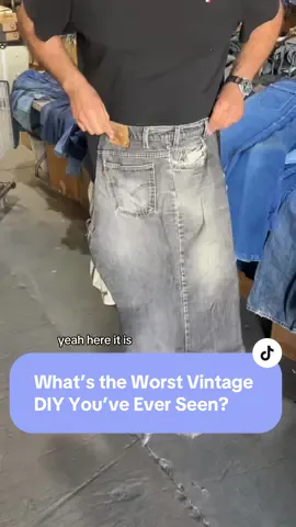 Someone needed to move this lady away from the sewing machine! Some vintage DIY projects are just too much. I do like the pintuck pants though.  #vintagereseller #vintageshop #vintagestore #upcycledfashion #recycledfashion 