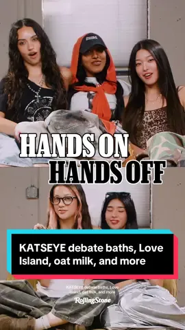 @KATSEYE debate baths, @Love Island USA, #oatmilk and more in our Hands-on // Hands-off segment. #katseye #katseye_sophia #katseye_daniela #katseye_yoonchae 