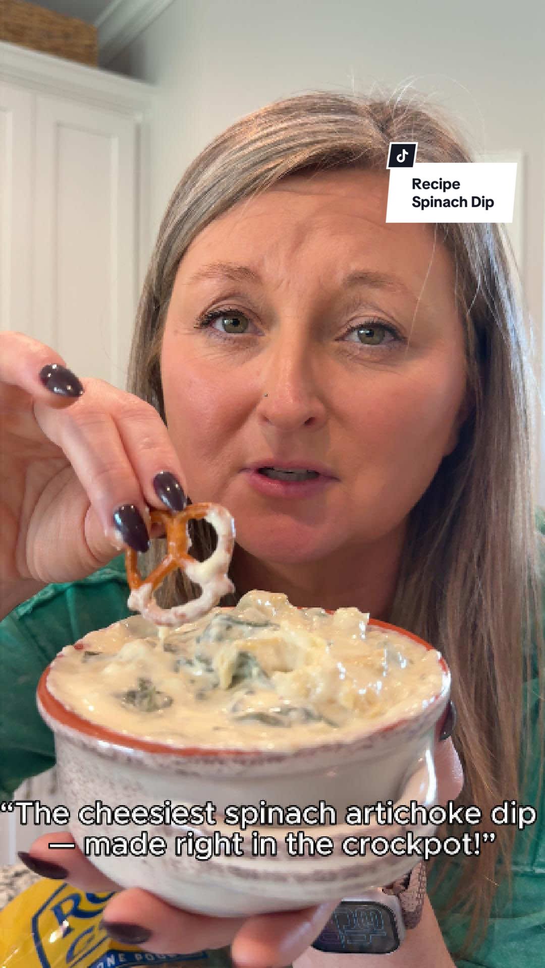 If you love a creamy, cheesy spinach dip this one’s a must-make! 🧄🧀 It’s bold, savory, and packed with flavor thanks to garlic, onion, artichokes, and just the right amount of heat. We toss everything into the crockpot and let it do all the work. Cozy season snacking = handled. 🙌 📌 Save this one for your next party, holiday, or game day! 🎥 Full recipe + step-by-step below 👇 ⸻ 🥣 Crockpot Spinach Dip 	•	1 block cream cheese 	•	1 cup sour cream 	•	½ cup grated Parmesan 	•	1 cup shredded mozzarella 	•	½ cup shredded spicy cheese (like pepper jack) 	•	⅓ cup chopped onion 	•	10 oz frozen spinach, thawed & squeezed 	•	1 can artichokes, chopped 	•	2 tbsp minced garlic 	•	Red pepper flakes, salt, and pepper to taste 🧑‍🍳 Cook on low for 1 hour, stir, then cook for another hour. Serve warm with crackers, chips, or toasted bread. #SpinachDipRecipe #CrockpotAppetizer #HolidayDips #EasyPartyFood 