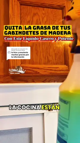 Respuesta a @Nayelit Samperio Mata  Quita la Grasa de tus Gabinetes de madera con este líquido casero potente #cleaningtips  #TipsDeLimpiezaUSA #degnylapatrona 