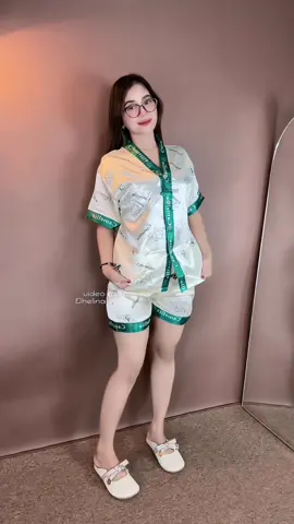 Rekomendasi piyama baju tidur celana pendek bahan satin #piyama #bajutidur #bajutidurkekinian #fyp 
