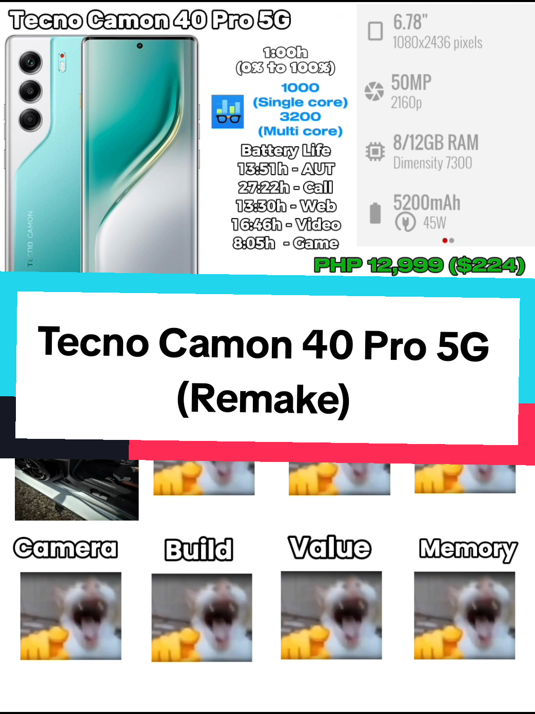 Replying to @brbrbrtau  Tecno Camon 40 Pro 5G (REMAKE) #Tecno #Transsion #smartphone #Phone #Funk 