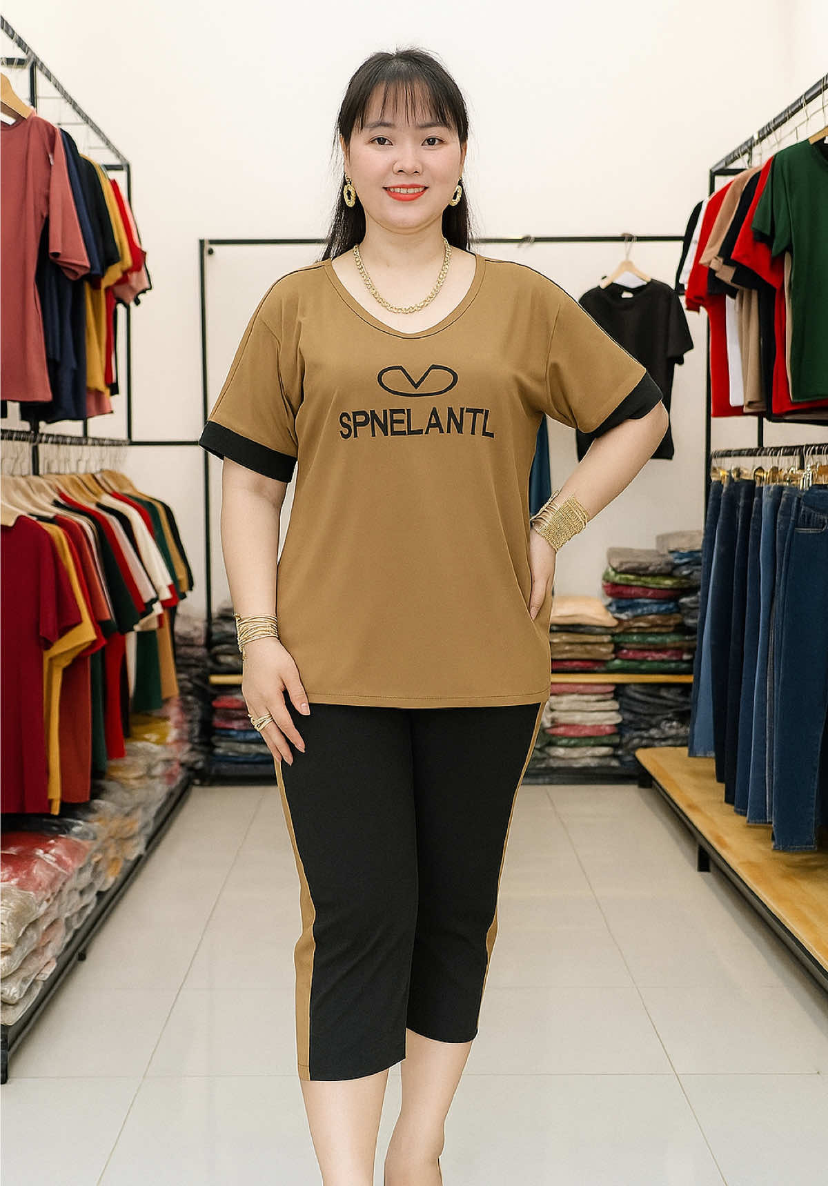 Bộ Đồ Lửng Tay Ngắn Cổ Tròn Cho Chị Em #doxinh4mua #dotrungnien #dobomacnha #dolung #dolungmacnha 