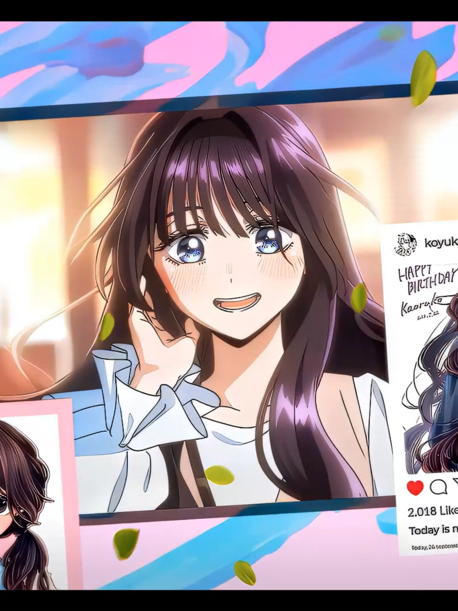 happy birthday to me💙🥰 | rm: liyxkx  #kaoruhanawarintosaku #wagurikaoruko #waguri #thefragrantflowerbloomswithdignity #animetiktok #hanasq