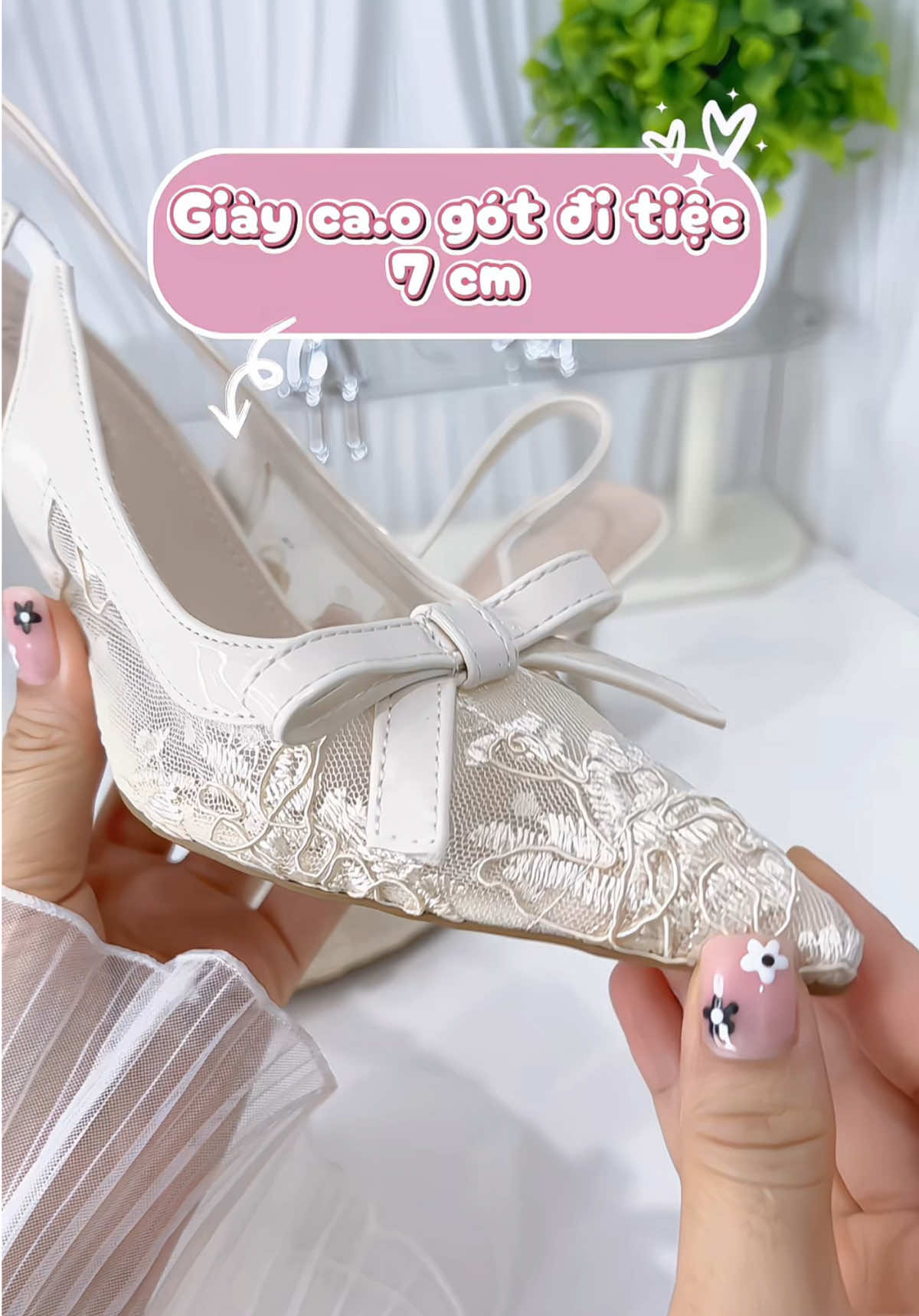 Giày ren cao gót xinh xĩu ✨✨ cute lắm tham khảo 🛒 nha #giaycaogot #giayren #giaymuinhon 