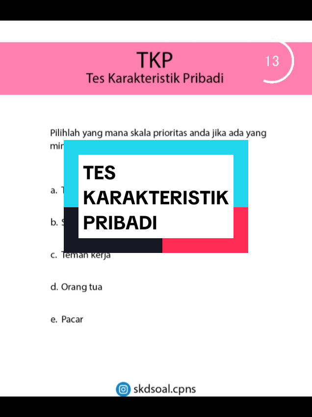 Latihan soal cpns TKP nih. Ayo coba jawab soal ini dan tulis jawaban kamu di kolom komentar ya ndan. Jangan lupa share ke temen kamu 😁👍🏻 #quiztime #quizchallenge #viral #fyp #cpns 